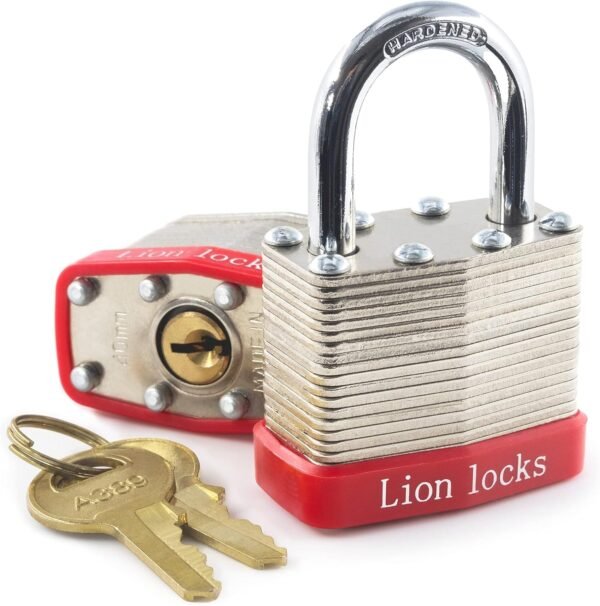 Lion Locks 12 Keyed-Alike Padlocks with 2” Long Shackle and 24 Keys