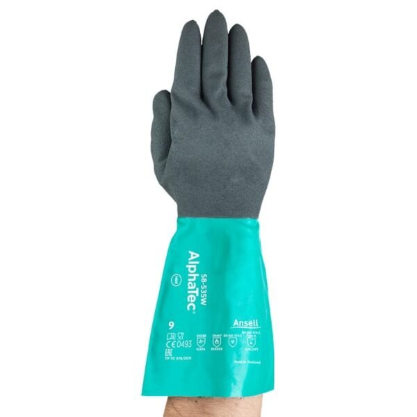 ⁦ANSELL ALPHATEC 58-535W CHEMICAL-RESISTANT GAUNTLET GLOVES جوانتى كيماويات⁩ - الصورة ⁦4⁩